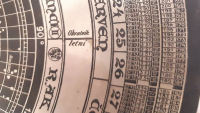 Detail ciferníku s kalendářovými údaji